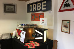 Notre petit stand à la gare d'Orbe pendant les 125 ans de l'Orbe-Chavornay en 2019.
