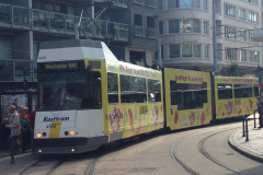 Un tram de la côte belge en ville de Oostende